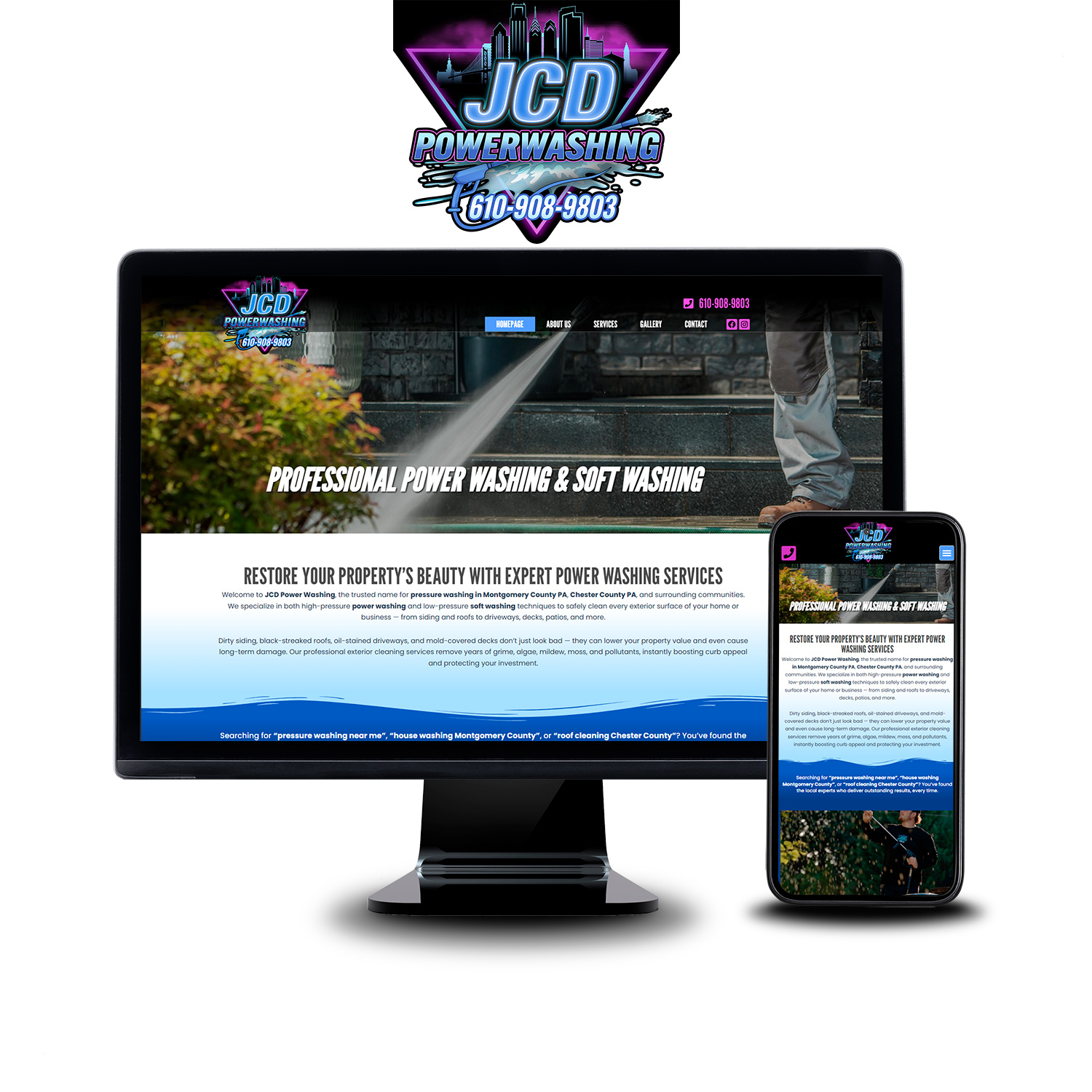 Website JCD Powerwashing